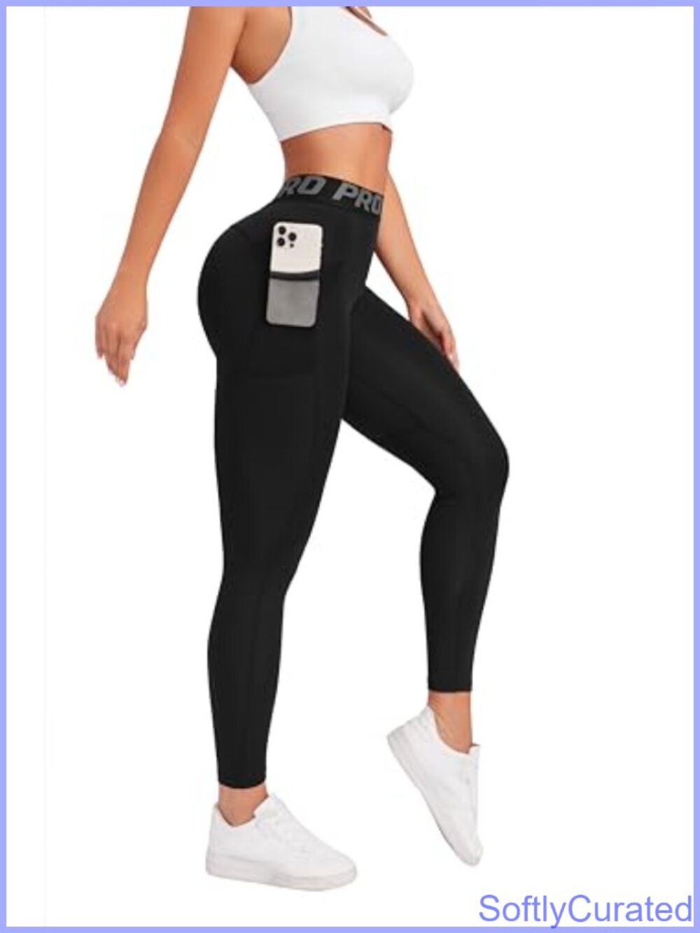 High Waisted Leggings Side Mesh Pockets Tummy Control Workout Yoga Pants
